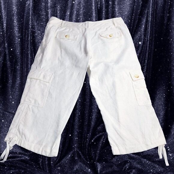 Michael Kors cream capri cropped cargo pants - Picture 2 of 3